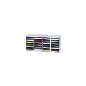 Safco Products 9423GR Wood Adjustable Literature Organizer, 24 Compartment, Gray