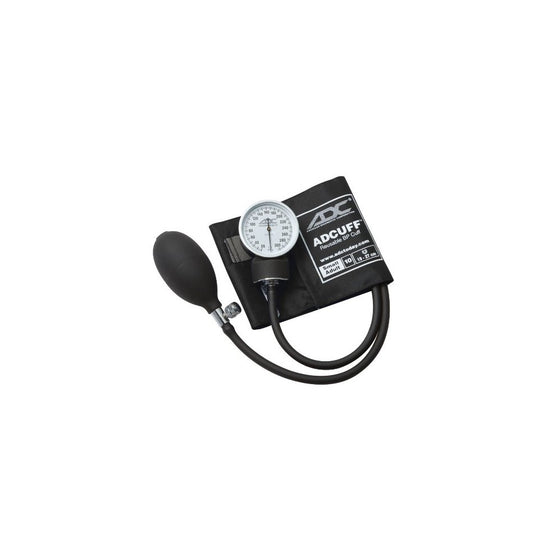 ADC Prosphyg 760 Pocket Aneroid Sphygmomanometer with Adcuff Nylon Blood Pressure Cuff, Small Adult, Black