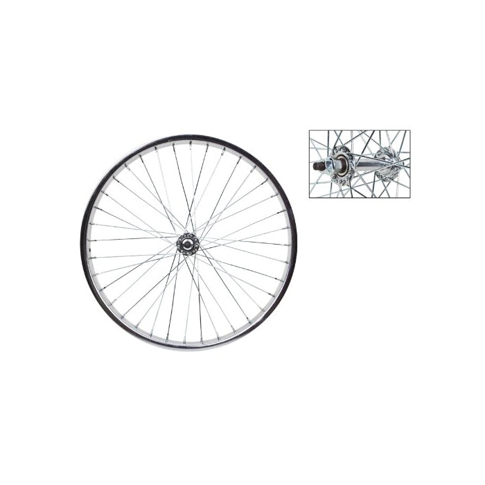 Wheel Master 20" x 1.75 Front Bicycle Wheel, 36H, Steel, Bolt On, Silver