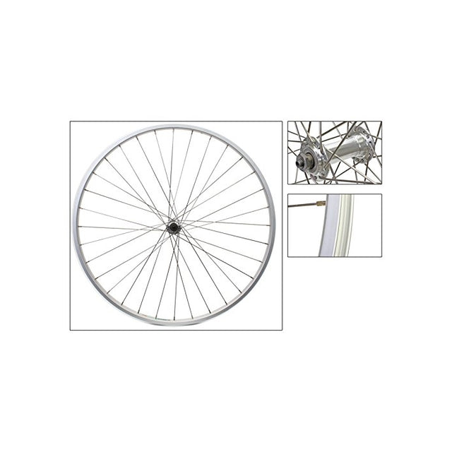 Wheel Front 27 x 1-1/4 Alloy Rim, Silver, 36H, Schrader