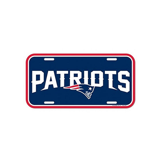 NFL New England Patriots License Plate, Team Color, One Size