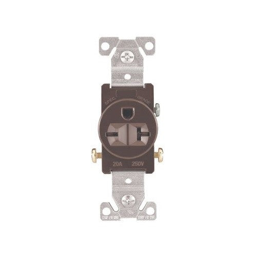 20a 3wire Brwn Sgl Receptacle