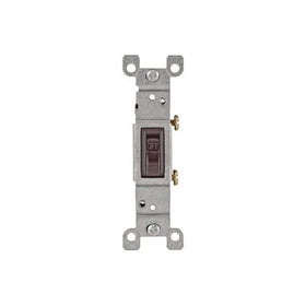 Leviton Quiet Toggle Switch Single Pole Residential 15 Amp 120 V Brown Csa Bulk