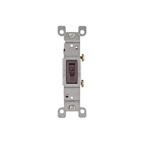 Leviton Quiet Toggle Switch Single Pole Residential 15 Amp 120 V Brown Csa Bulk