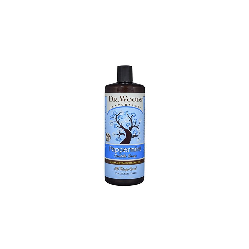 Dr. Woods Pure Peppermint Liquid Castile Soap with Organic Shea Butter, 32 Ounce