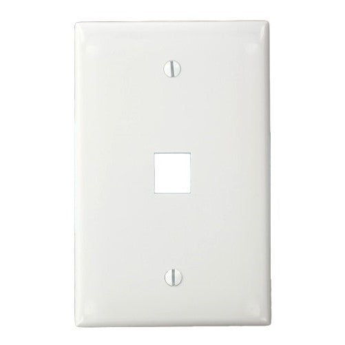 Leviton 41091-1WN QuickPort Midsize Wallplate, Single Gang, 1-Port, White