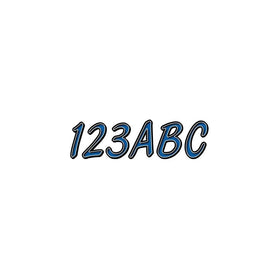 Hardline Products Series 400 Factory Matched 3-Inch Boat & PWC Registration Number Kit, Blue/Black