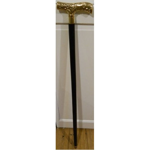 Victorian Style Wood Walking StickCane with a Brass Handle