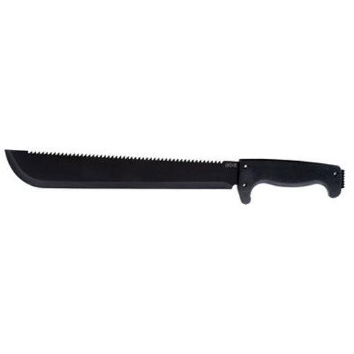 SOG SOGfari 13" Machete MC01-N - Hardcased Black Blade w/ Saw Back, Rubber Handle, Nylon Sheath