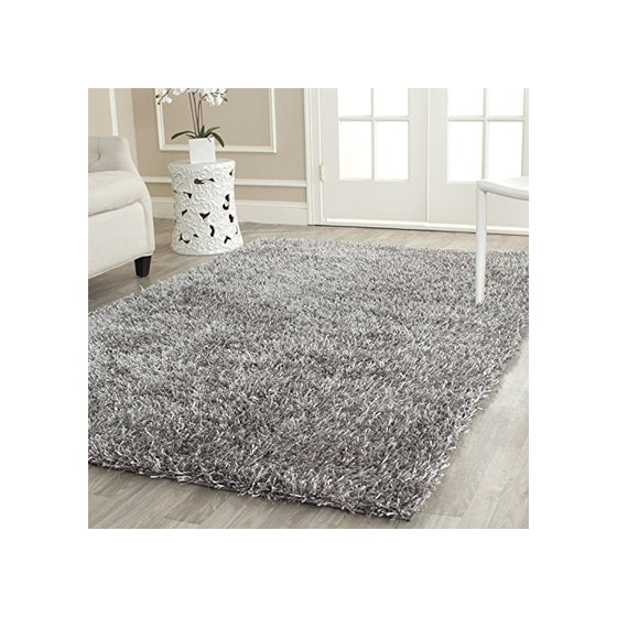 Safavieh New Orleans Shag Collection SG531-8080 Handmade Grey Shag Area Rug, 5 feet by 8 feet (5' x 8')