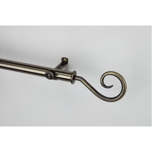 Modern Curl Curtain Rod Size: 66" - 120", Color: Antique Brass