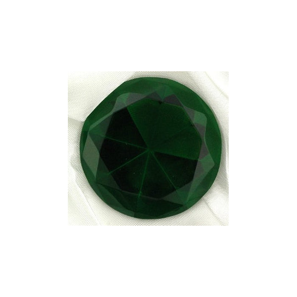 Emerald Faceted Diamond Cut Glass Display Jewels - 40x25mm