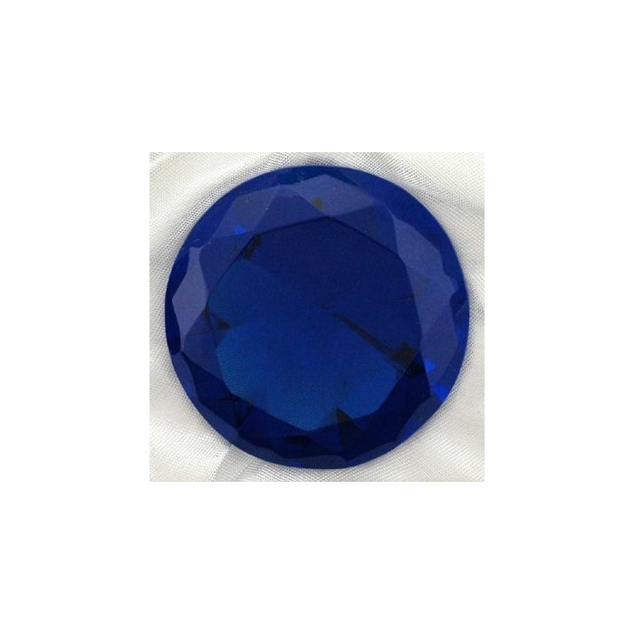 Blue Topaz Faceted Diamond Cut Glass Display Jewels - 40x25mm