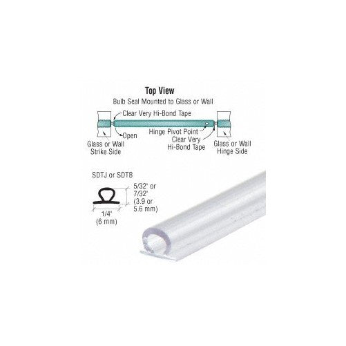 CRL Translucent Vinyl Bulb Seal 5/32" Gap With Pre-Applied Tape by CR Laurence
