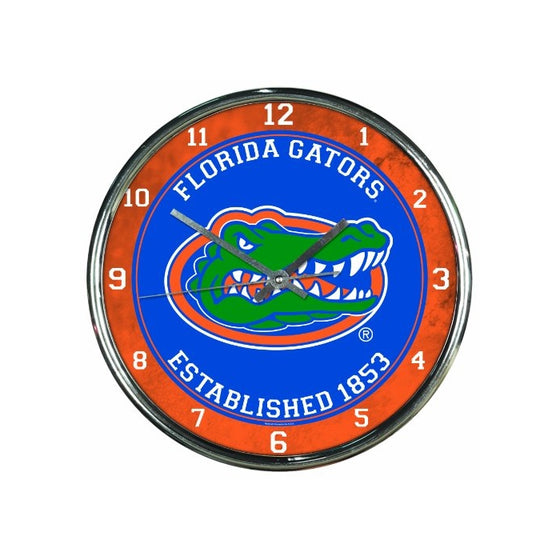 NCAA Florida Gators Chrome Clock, 12" x 12"