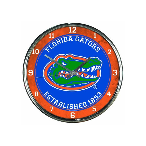NCAA Florida Gators Chrome Clock, 12" x 12"