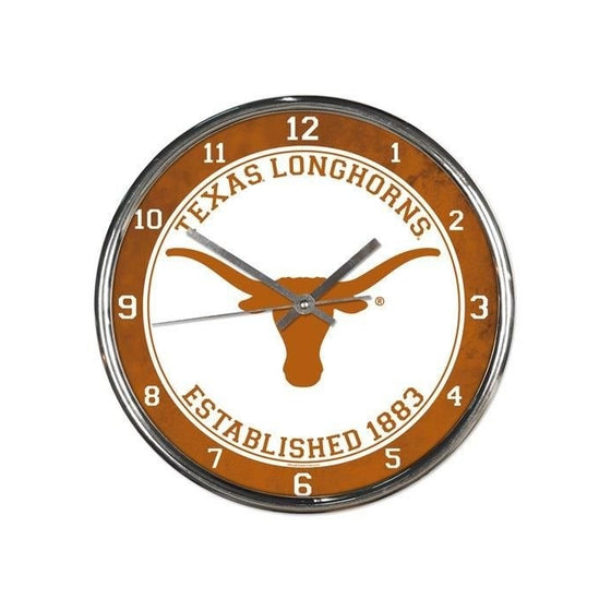 NCAA Texas Longhorns Chrome Clock, 12" x 12"