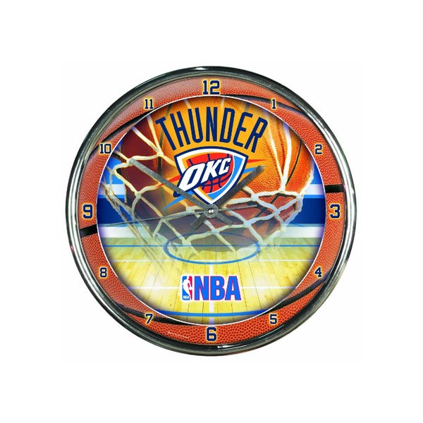 NBA Oklahoma City Thunder Chrome Clock, 12" x 12"
