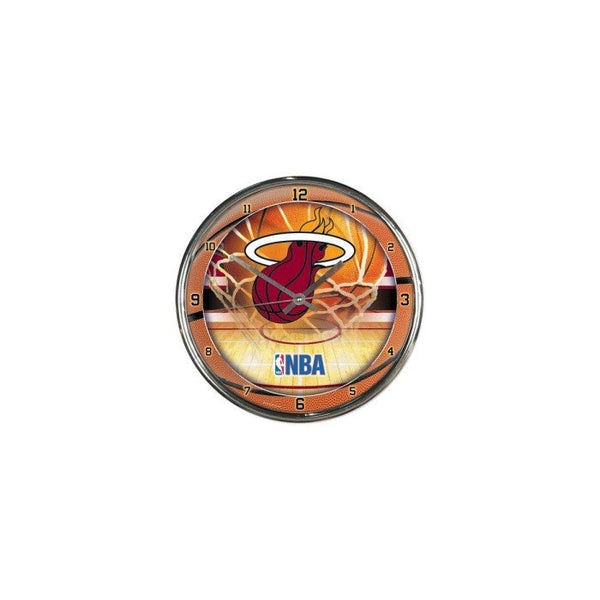 NBA Miami Heat Chrome Clock, 12" x 12"