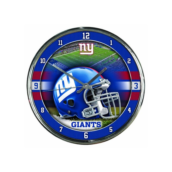 NFL New York Giants Chrome Clock, 12" x 12"