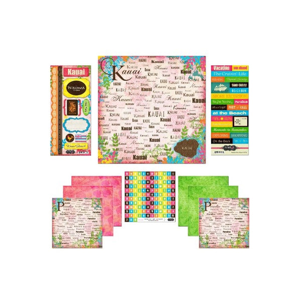 Scrapbook Customs Themed Paper and Stickers Scrapbook Kit, Kauai Paradise