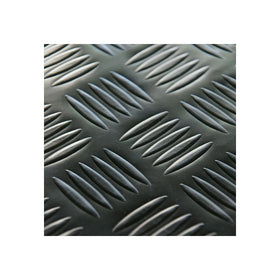 Rubber Cal Diamond-Grip Floor Mat, Black, 2mm x 4 x 7-Feet