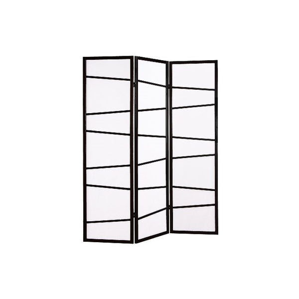 Roundhill Furniture 3-Panel Screen Room Divider, Black