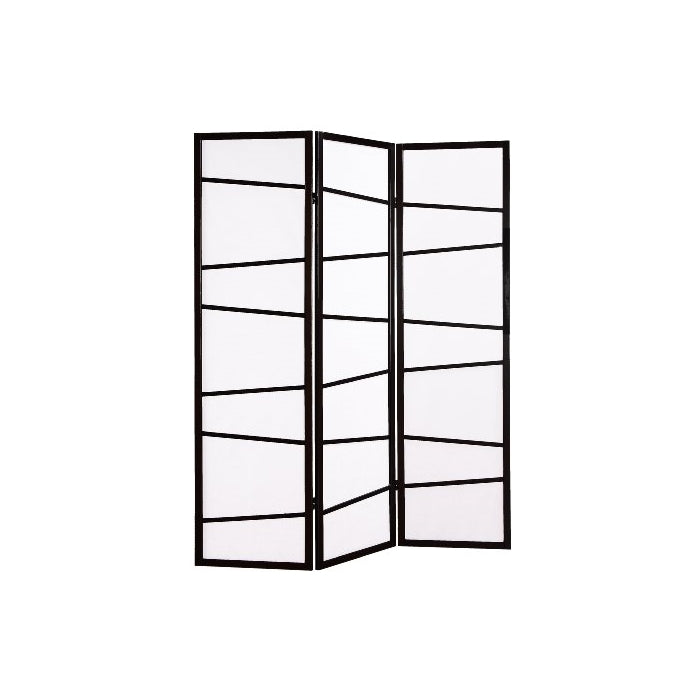 Roundhill Furniture 3-Panel Screen Room Divider, Black