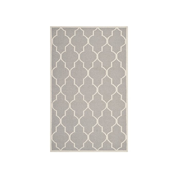 Safavieh Dhurries Collection DHU632G Handmade Dark Grey and Ivory Wool Area Rug, 6 feet by 9 feet (6' x 9')