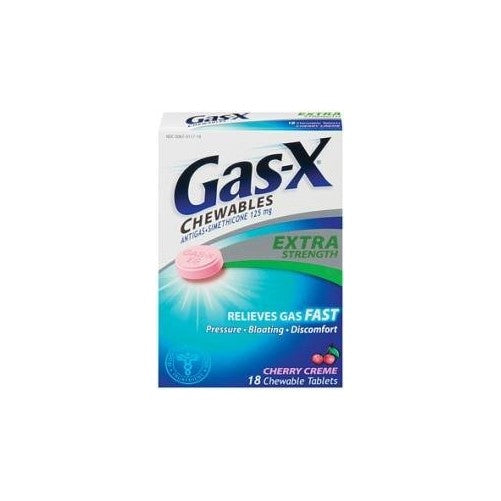 Gas-X Xstr Chr Cr Size 18s Gas-X Extra Strength Chewable Cherry Creme Antigas