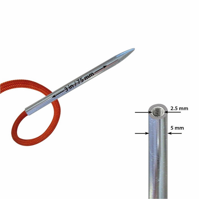 SafetyCare Stainless Steel ParaCord & Leather Stitching Fid Needles, 3 in / 3 mm; 1 pack