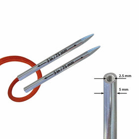 SafetyCare Stainless Steel ParaCord & Leather Stitching Fid Needles, 3 in / 3 mm; 2 pack