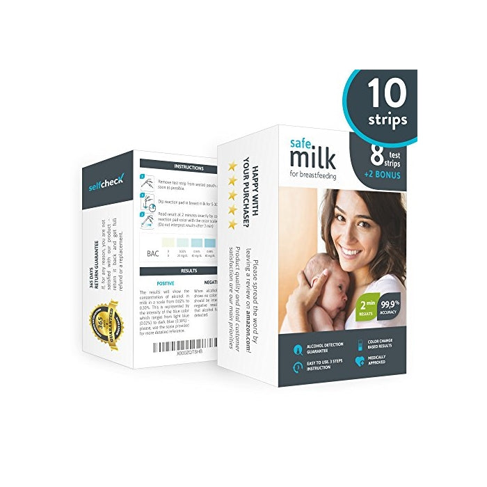 Peace of Mind Breastmilk Alcohol Testing Strips - Test Mother's Breast Milk with Fast and Reliable Analysis With Graded Results - Be Safe When Breastfeeding Your Baby