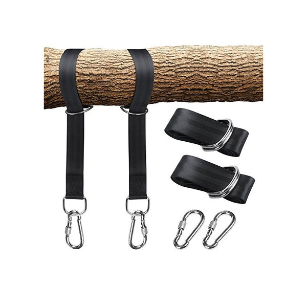 Sahara Sailor Tree Swing Hanging Kit - Two 47 inch Tree Straps Hold 2200lbs with Safer Lock Snap Carabiners Carry Pouch For Swings and Hammocks