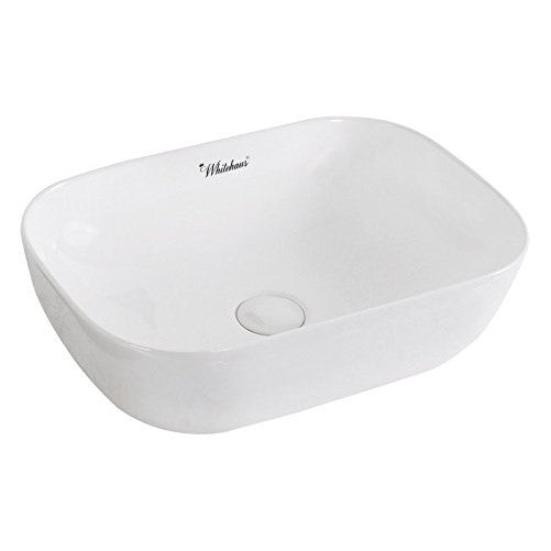 Whitehaus Collection WH71333 Isabella Plus Collection Rectangular above Mount Basin with Center Drain, White