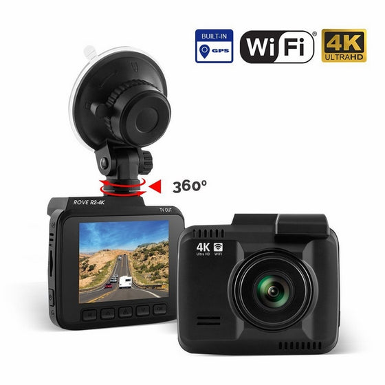 Dash Cam :: Rove R2-4K UltraHD 2160P 2.4" LCD 150° Wide Angle with Super Night Vision :: Car DashBoard Camera Built In WiFi & GPS