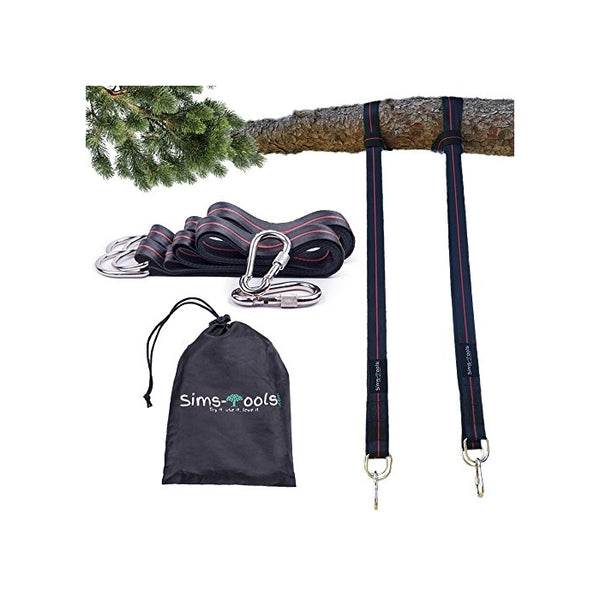 Sims-Tools Tree Swing Straps Hanging Kit - Extra Long Adjustable Straps (10ft) and 2 Strong Carbines - Appropriate for Every Swing Set and Hammock - Safe for Trees - Quick and Easy Installation