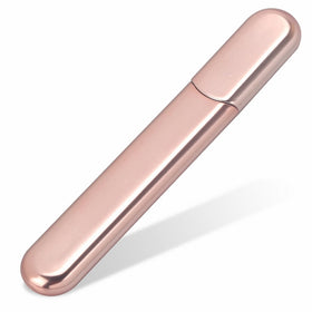 Premium Glass Nail File With Case, Crystal Diamond Salon Best Beauty Nail Buffer For Natural and Acrylic Nails Christmas Gift for Woman and Man,Apricot