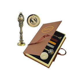 Samyo Creative Romantic Stamp Maker Classic Old-Fashioned Style Brass Color Wax Seal Sealing Stamp Vintage Antique Alphabet Initial Letter Set - (Letter Z)
