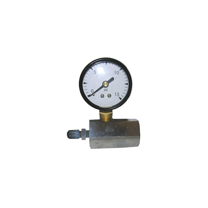 LASCO 13-1891 Metal Gas Test Gauge 15 PSI with Adapter to 3/4-Inch Pipe