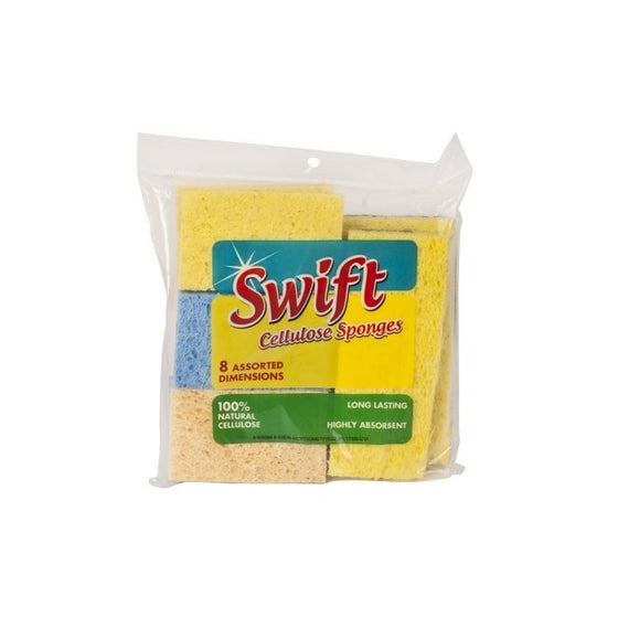 8 x Swift Assorted Cleaning Sponges - 100% Natural Cellulose