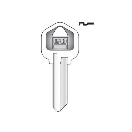 Hy-Ko Key Blank Cylinder Kw1 Single Sided Red Nkl Platd Brs Polybg