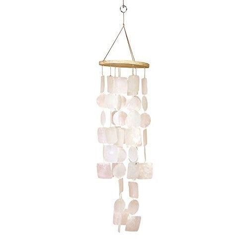 Deco 79 40304 Wood Capiz Wind Chim 20"H, 5"W -