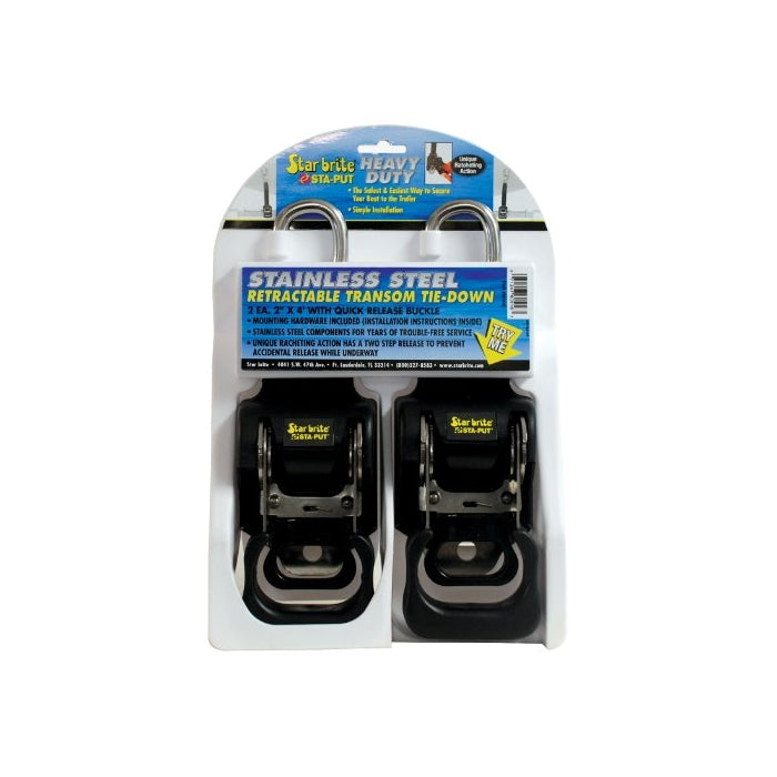 Star brite Heavy Duty Retractable Tie-down, 2 Inch x 4 Feet