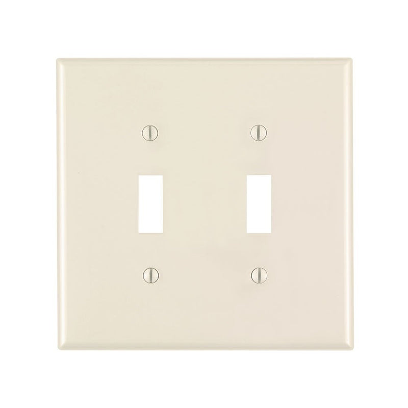 Leviton PJ2-T 2-Gang Toggle Switch Wallplate, Midway Size, Light Almond