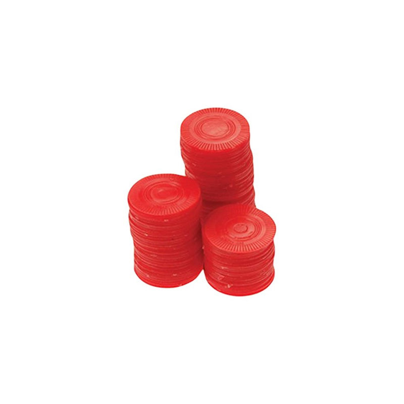 One Bag of 100 Red Plastic Poker Chips