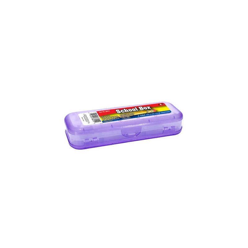 HQ Advance Products Plastic School Box, 2-Sided, Assorted Colors (38010)