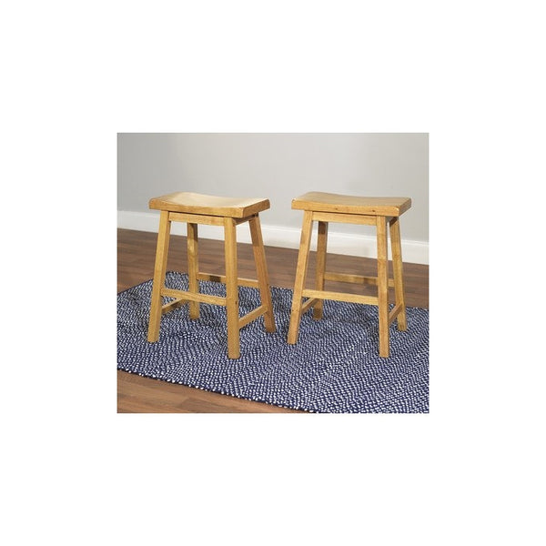 Target Marketing Systems Set of 2 24-Inch Belfast Wooden Saddle Stools, Set of 2, Rustic Oak