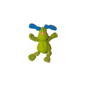 HuggleHounds Plush Corduroy Durable Rubber Squeaky Ruff-Tex Bugsy Dog Toy, Lime, Mini