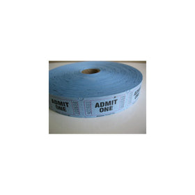 2000 Blue Admit One Single Roll Consecutively Numbered Raffle Tickets